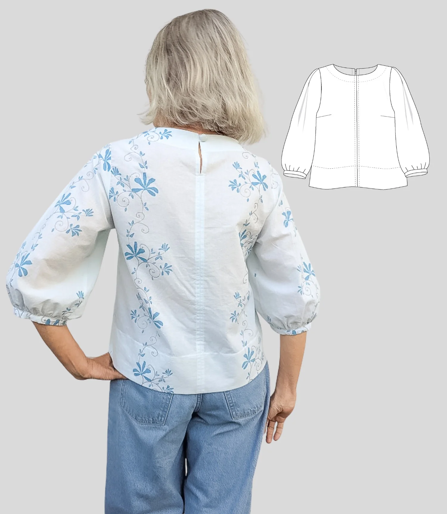 Thea woven boatneck blouse (PDF) - Image 3
