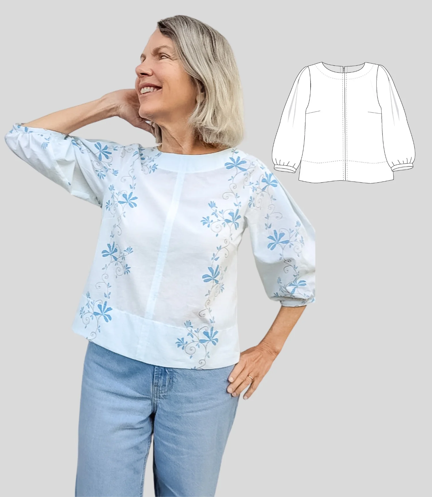 Thea woven boatneck blouse (PDF) - Image 4
