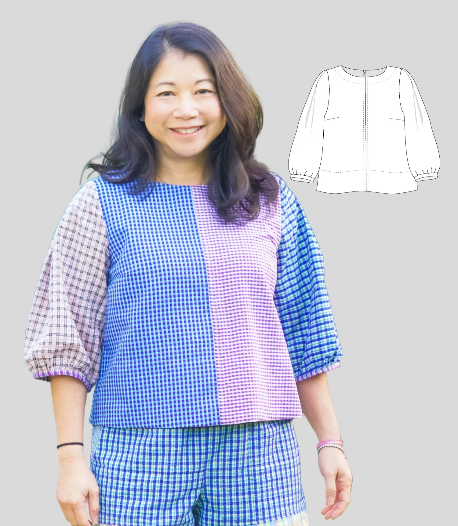 Thea woven boatneck blouse (PDF) - Image 5
