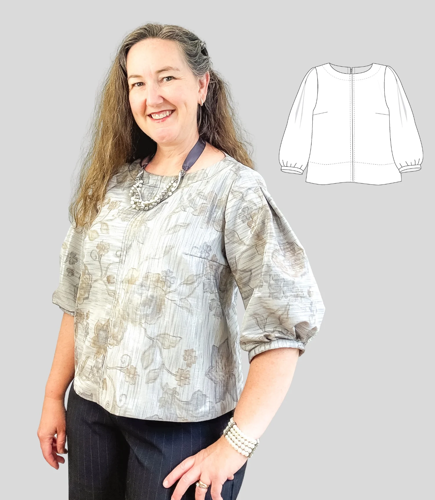 Thea woven boatneck blouse (PDF) - Image 6