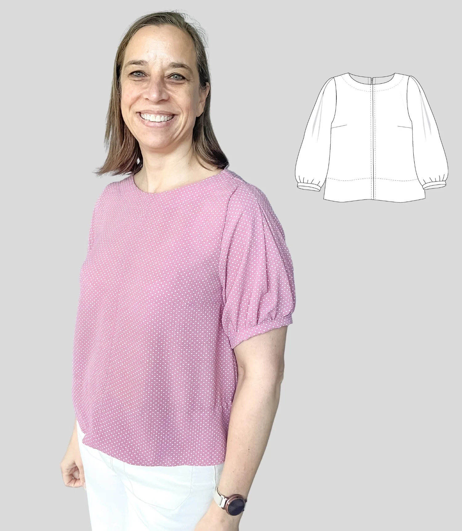 Thea woven boatneck blouse (PDF) - Image 9