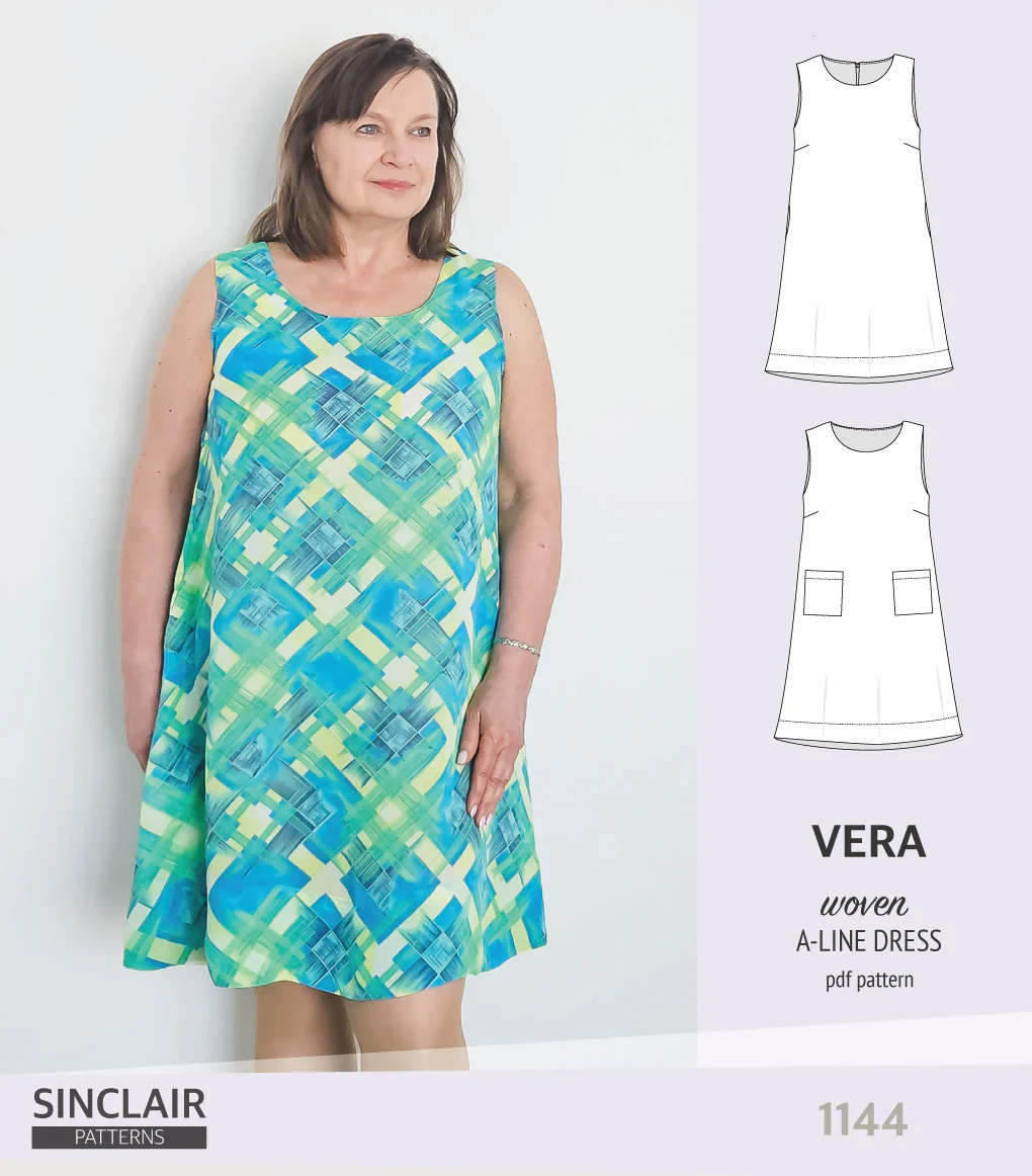 Vera A-line woven dress with pockets (PDF) - Image 10