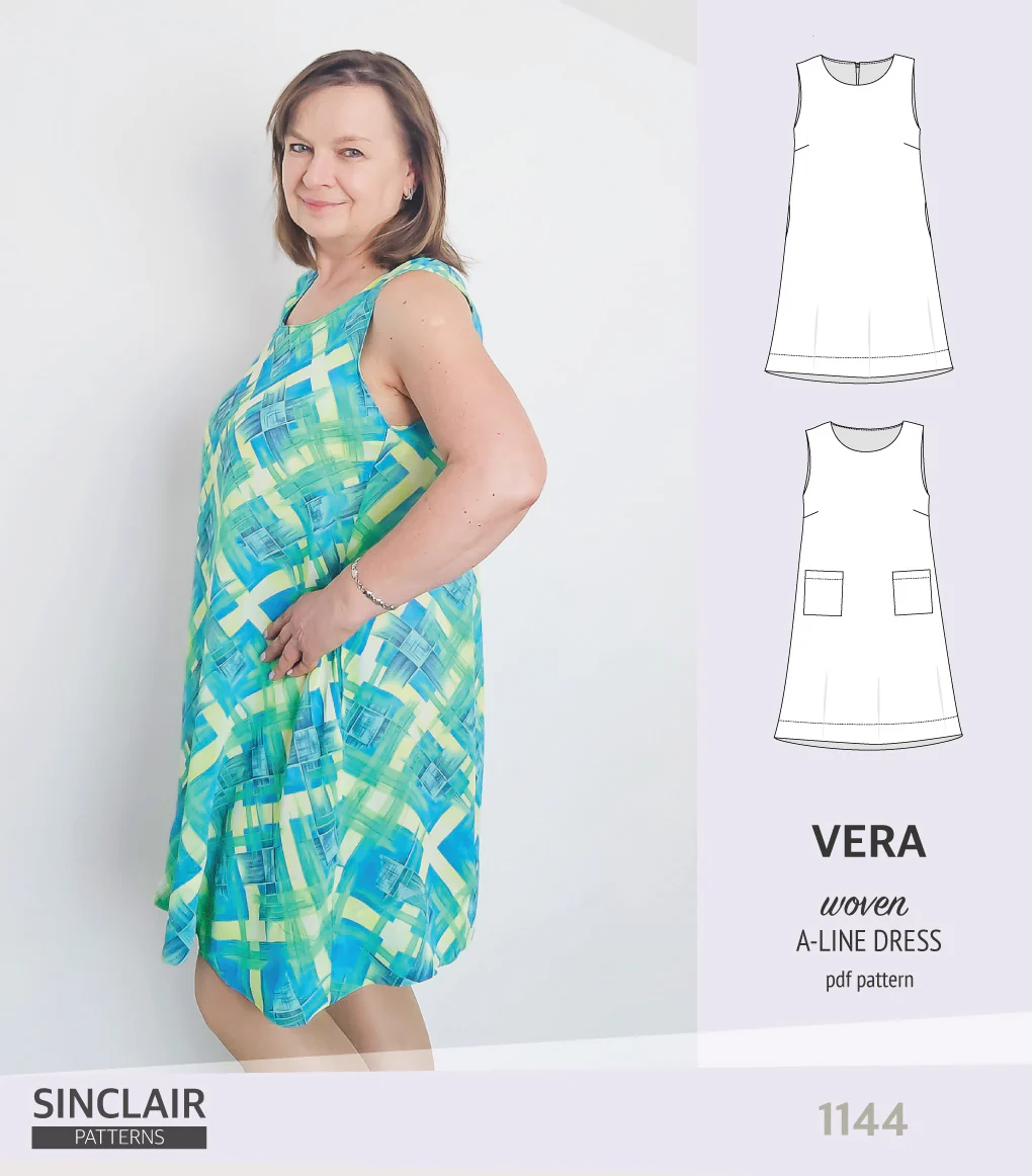Vera A-line woven dress with pockets (PDF) - Image 11