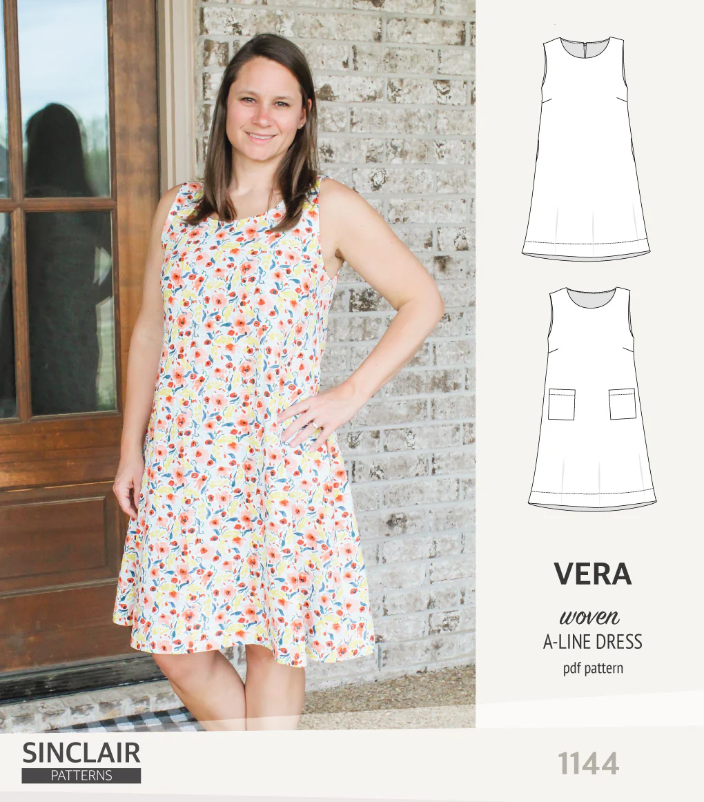 Vera A-line woven dress with pockets (PDF) - Image 12