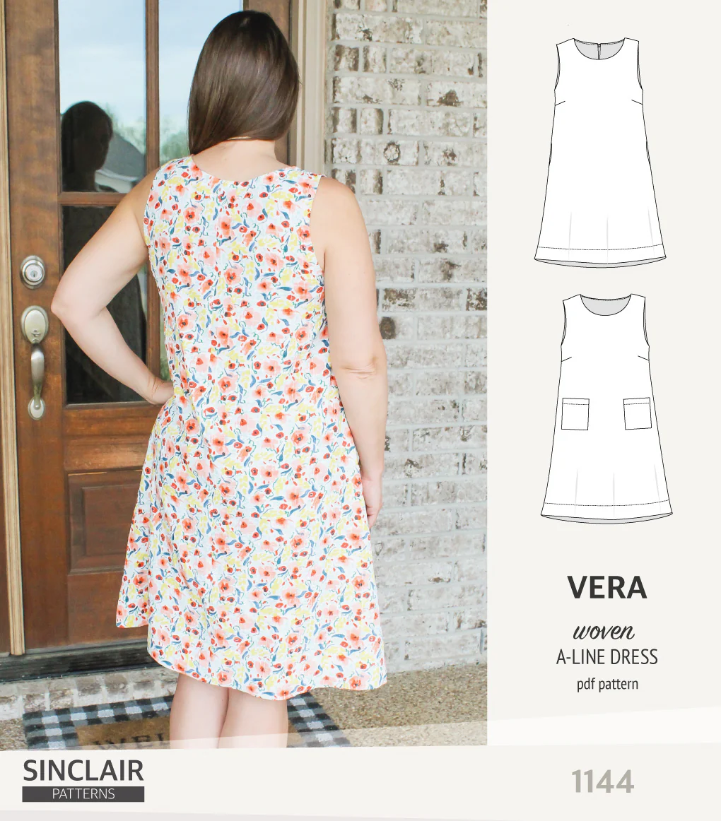 Vera A-line woven dress with pockets (PDF) - Image 13