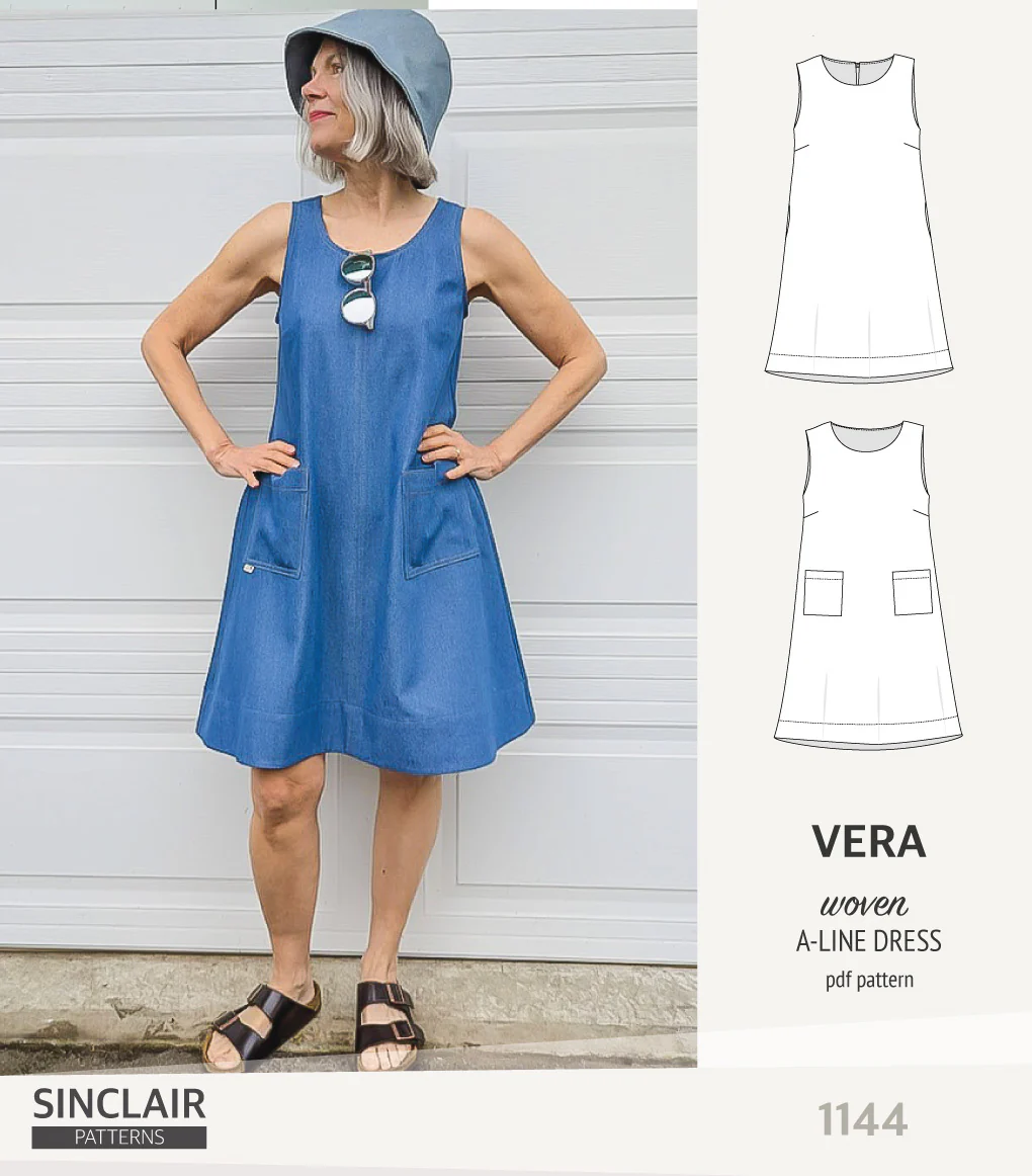 Vera A-line woven dress with pockets (PDF) - Image 14