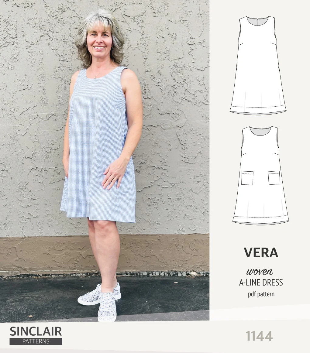 Vera A-line woven dress with pockets (PDF) - Image 15