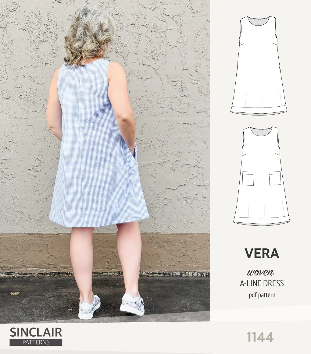 Vera A-line woven dress with pockets (PDF) - Image 17