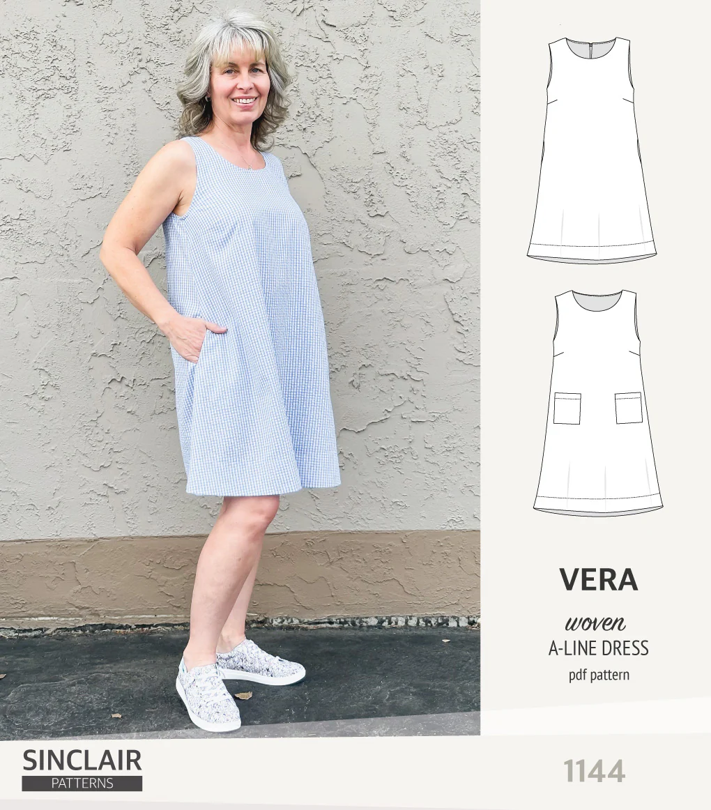 Vera A-line woven dress with pockets (PDF) - Image 18