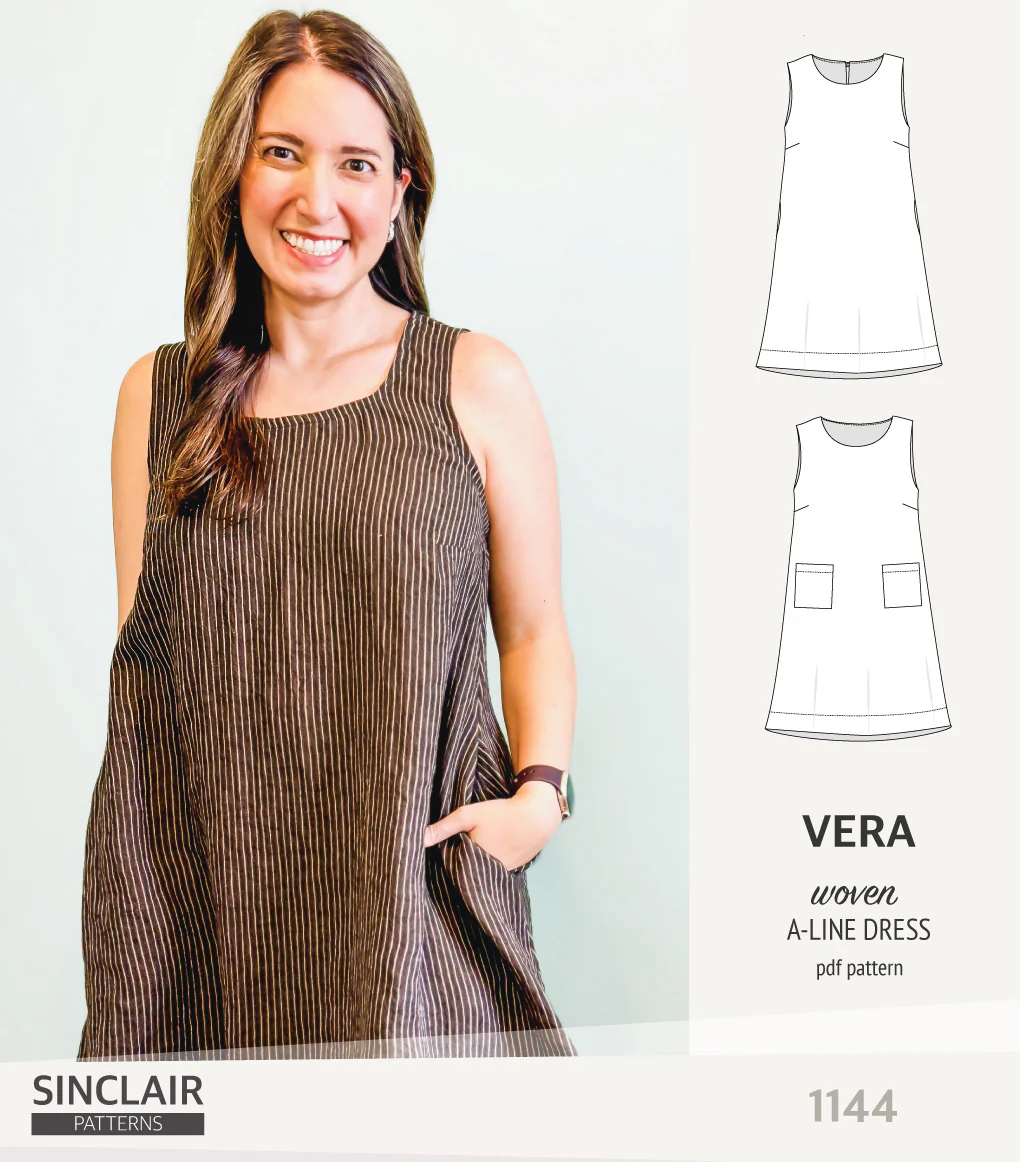 Vera A-line woven dress with pockets (PDF) - Image 19