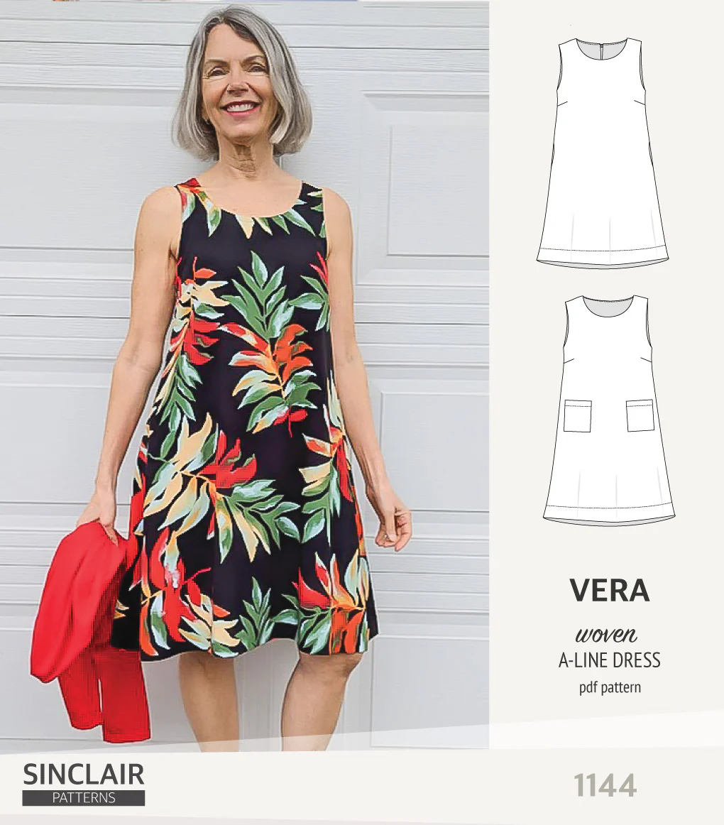 Vera A-line woven dress with pockets (PDF) - Image 20