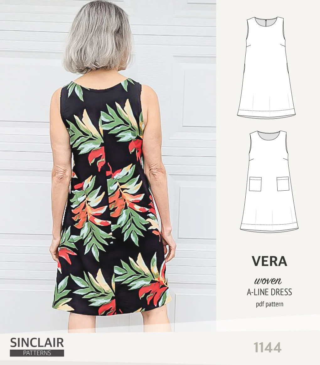 Vera A-line woven dress with pockets (PDF) - Image 21