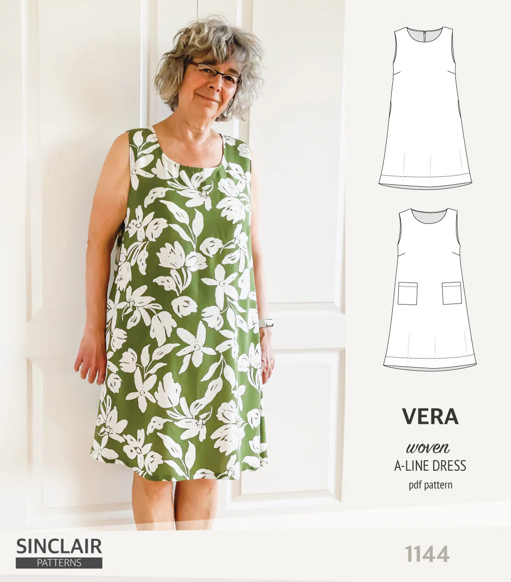Vera A-line woven dress with pockets (PDF) - Image 22