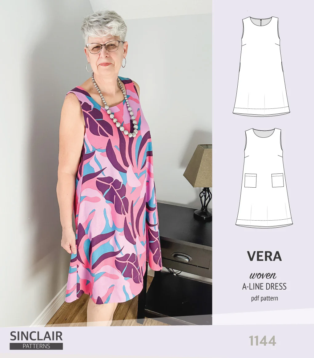 Vera A-line woven dress with pockets (PDF) - Image 23