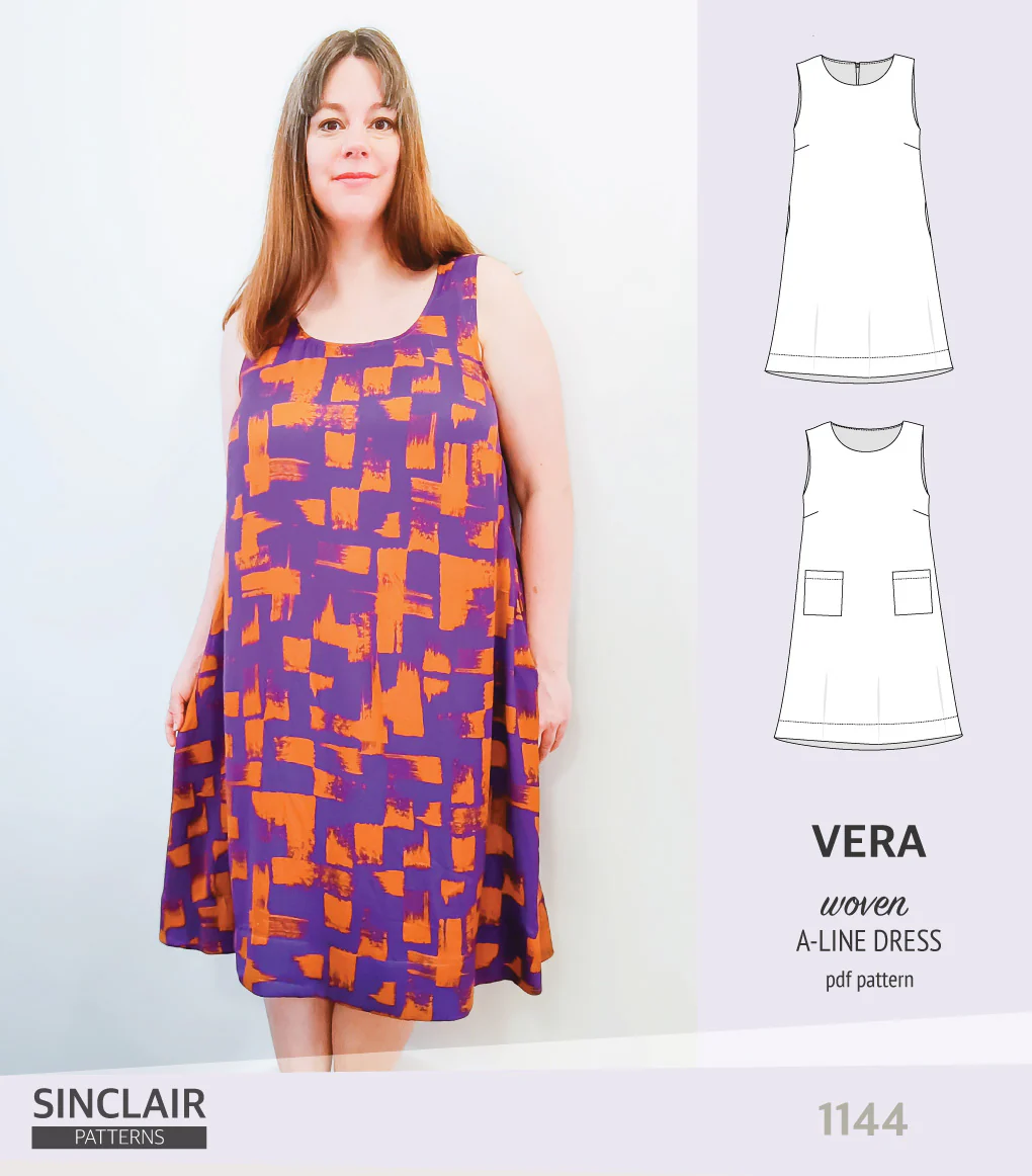 Vera A-line woven dress with pockets (PDF) - Image 24