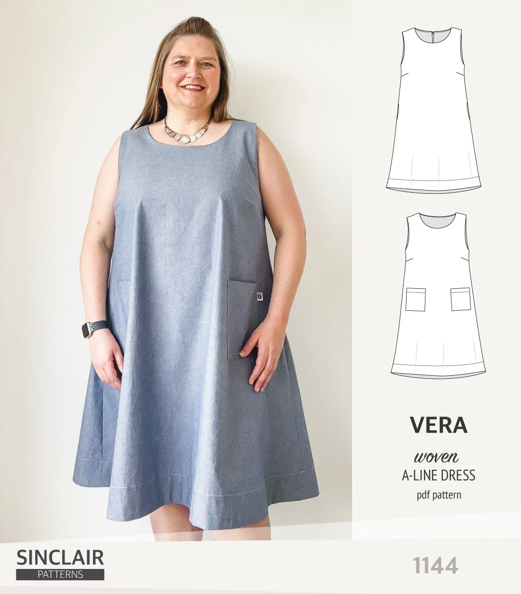 Vera A-line woven dress with pockets (PDF) - Image 25