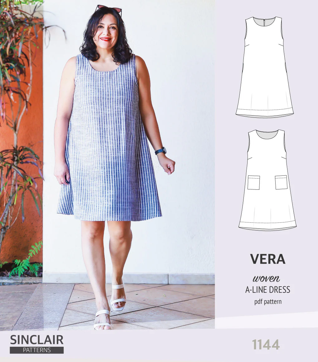 Vera A-line woven dress with pockets (PDF) - Image 26