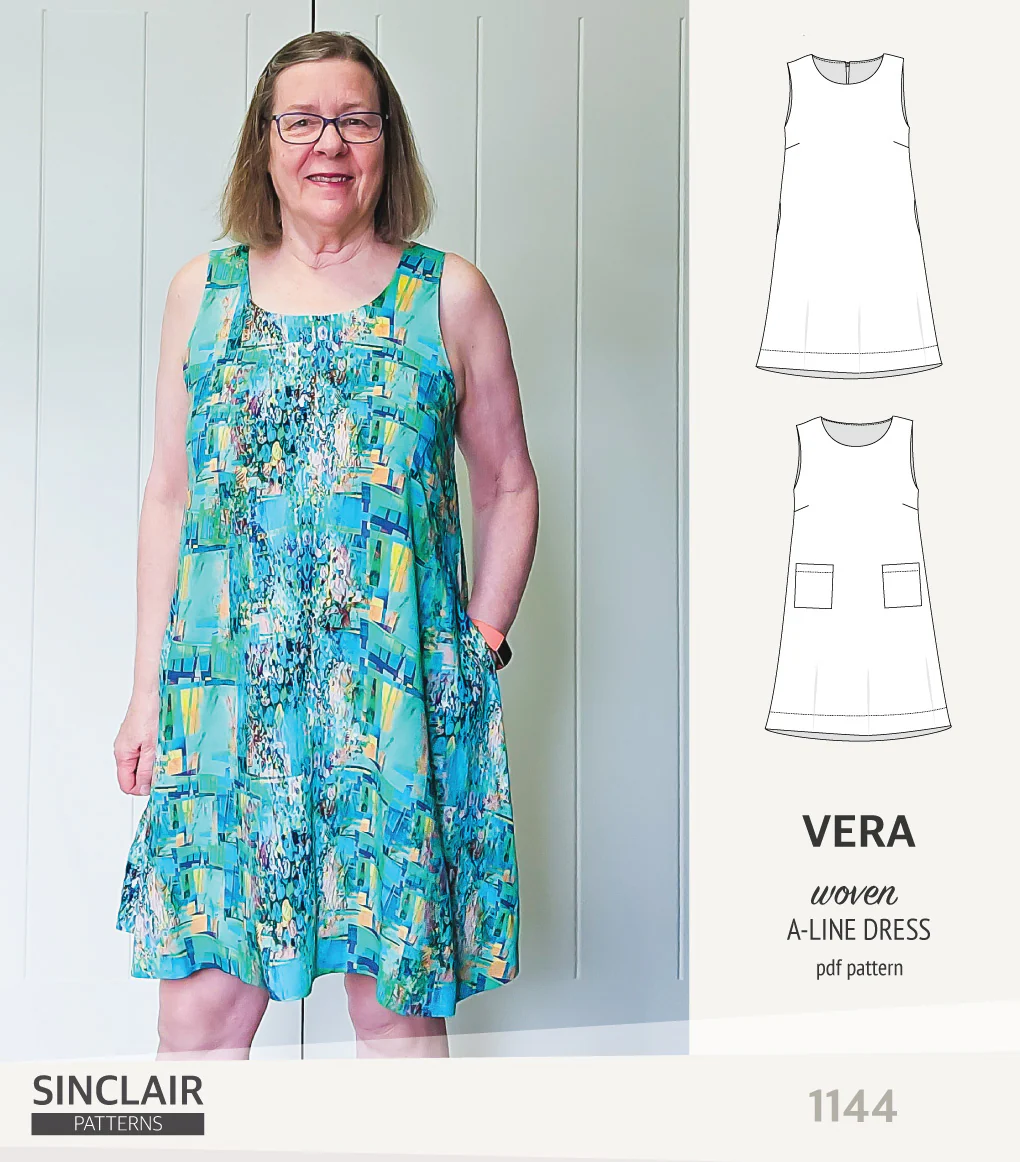 Vera A-line woven dress with pockets (PDF) - Image 29