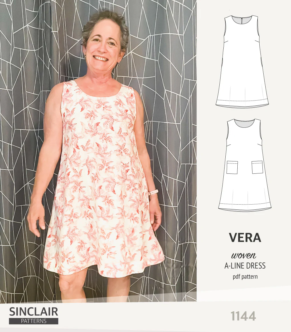 Vera A-line woven dress with pockets (PDF) - Image 30