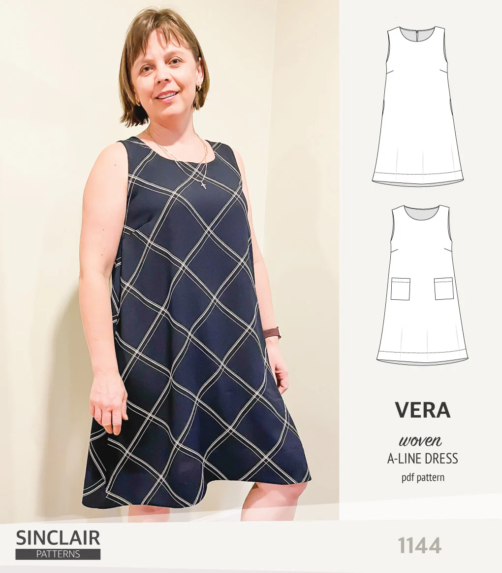 Vera A-line woven dress with pockets (PDF) - Image 31