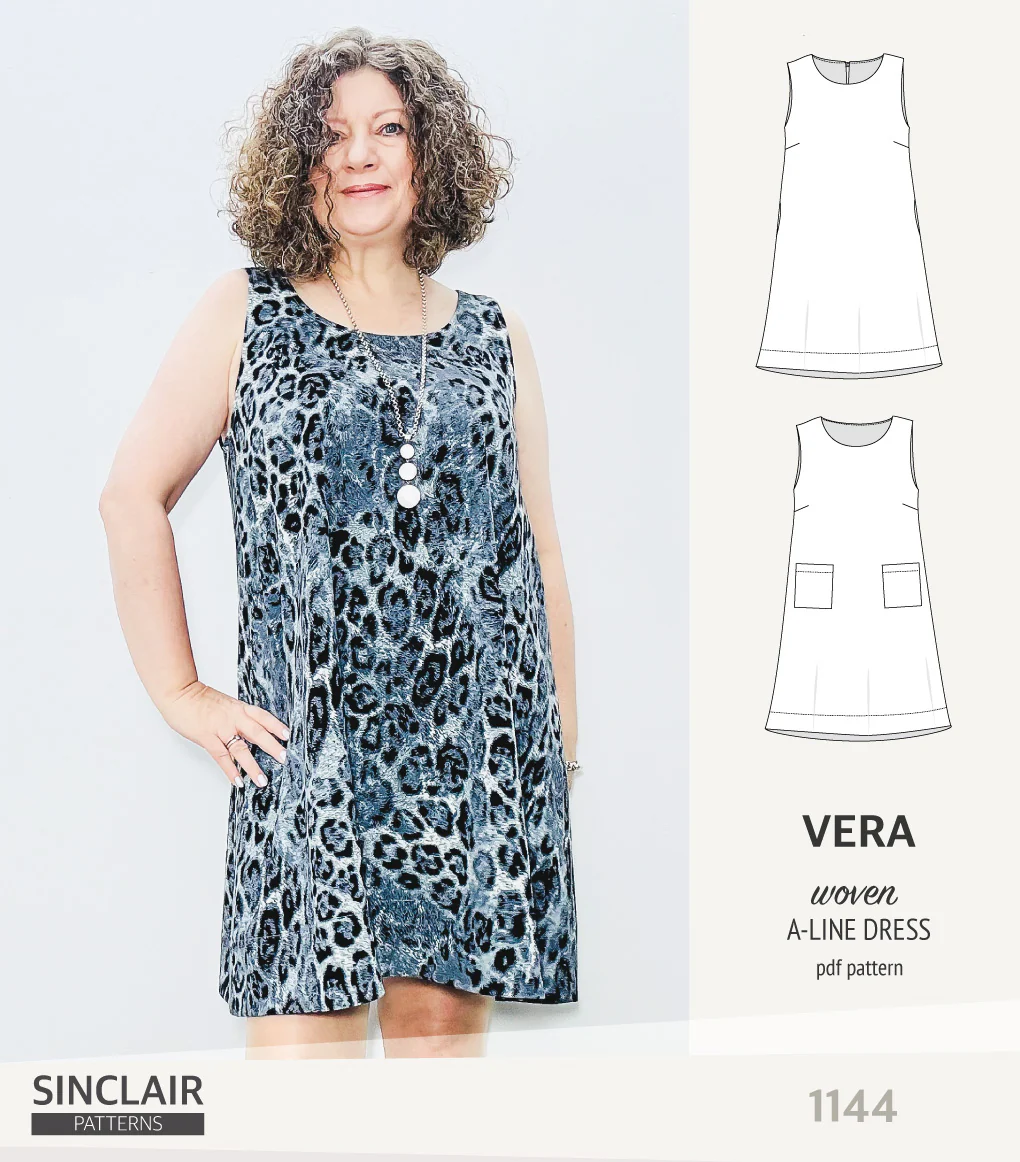 Vera A-line woven dress with pockets (PDF) - Image 6