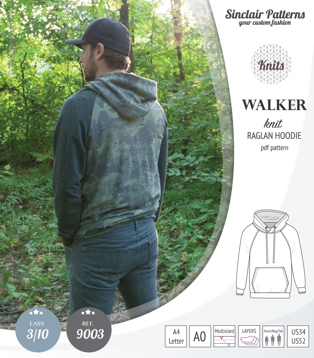 Walker classic raglan hoodie for men (PDF) - Image 32