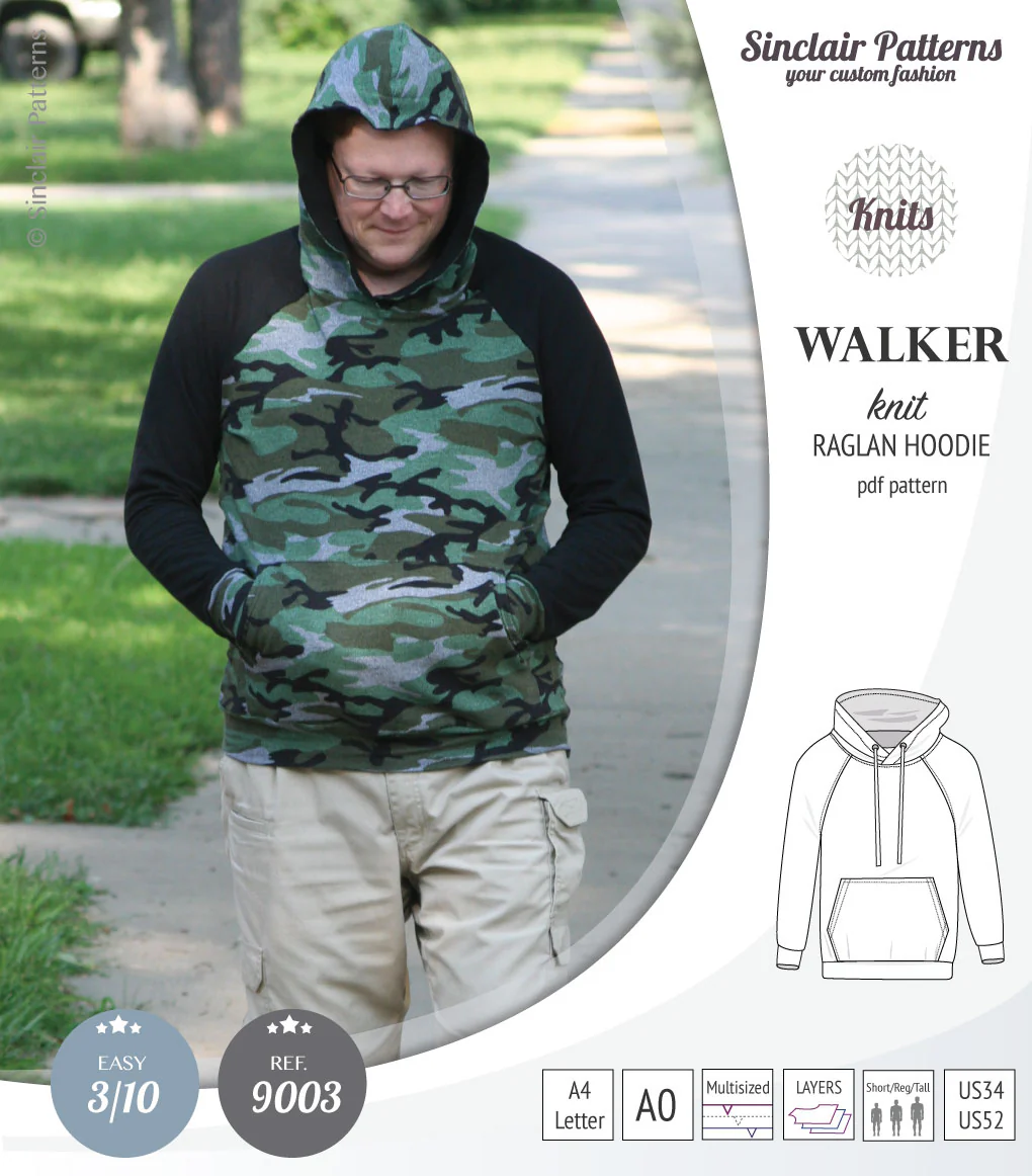 Walker classic raglan hoodie for men (PDF) - Image 33
