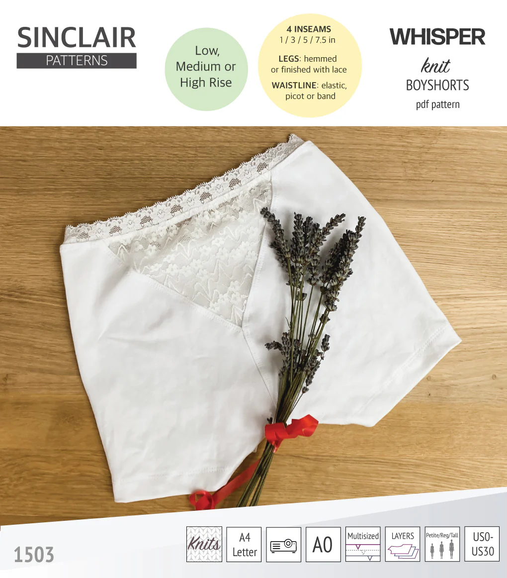 Whisper no front seam boyshorts with various inseams (PDF) - Image 11