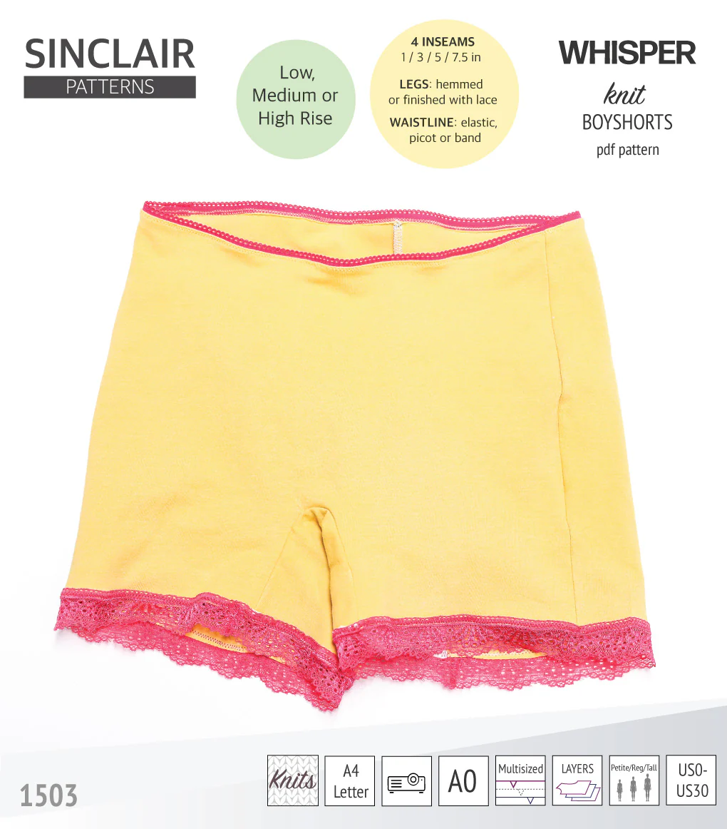 Whisper no front seam boyshorts with various inseams (PDF) - Image 12