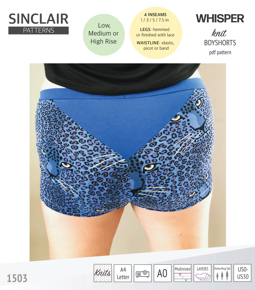 Whisper no front seam boyshorts with various inseams (PDF) - Image 16