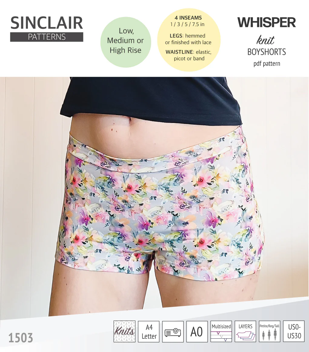 Whisper no front seam boyshorts with various inseams (PDF) - Image 17
