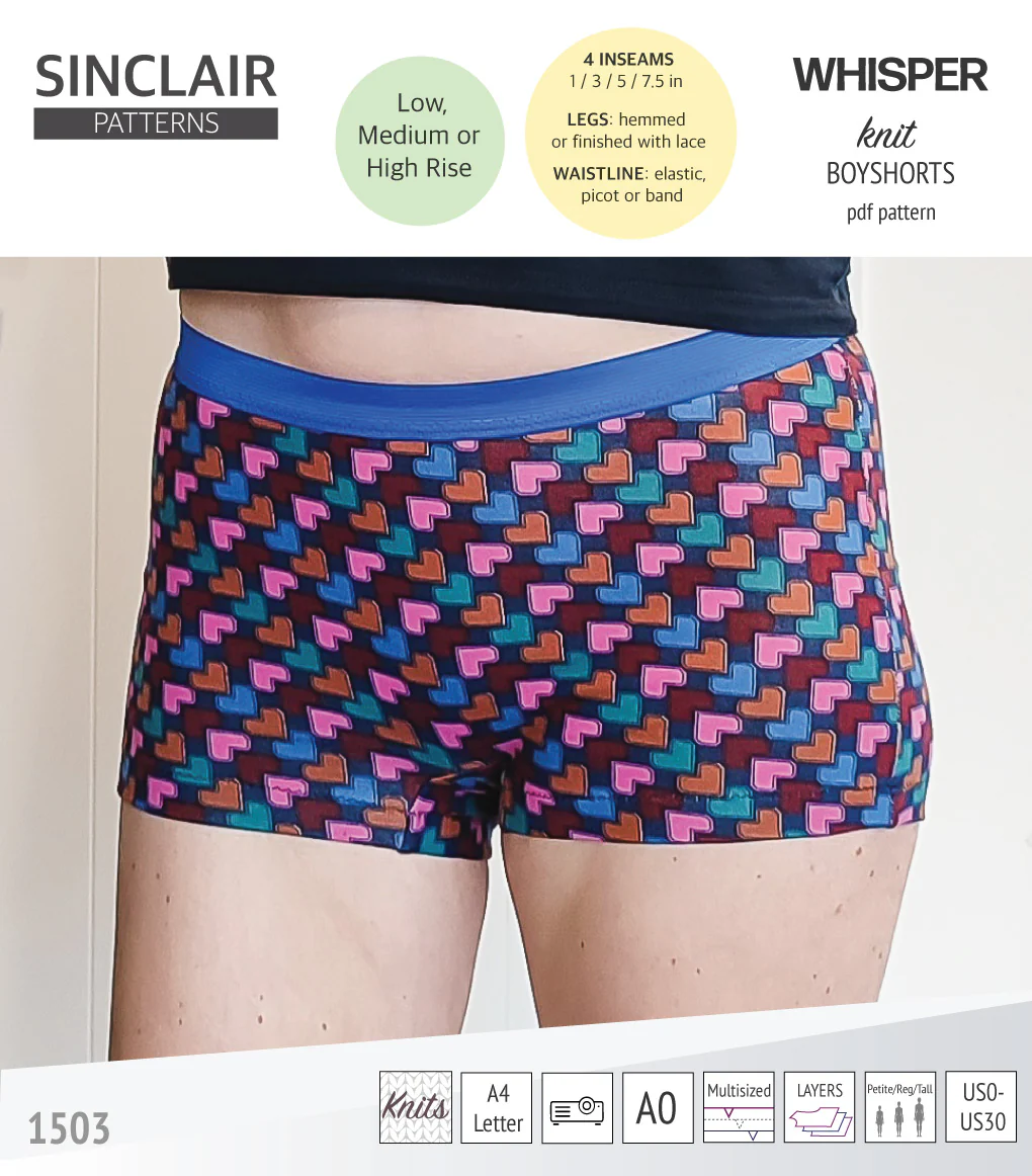 Whisper no front seam boyshorts with various inseams (PDF) - Image 18