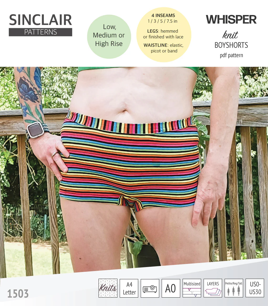 Whisper no front seam boyshorts with various inseams (PDF) - Image 20