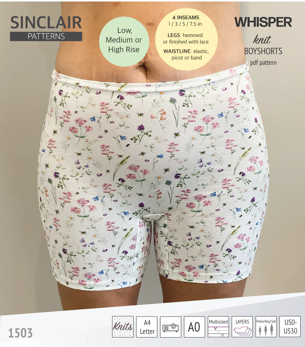 Whisper no front seam boyshorts with various inseams (PDF) - Image 22
