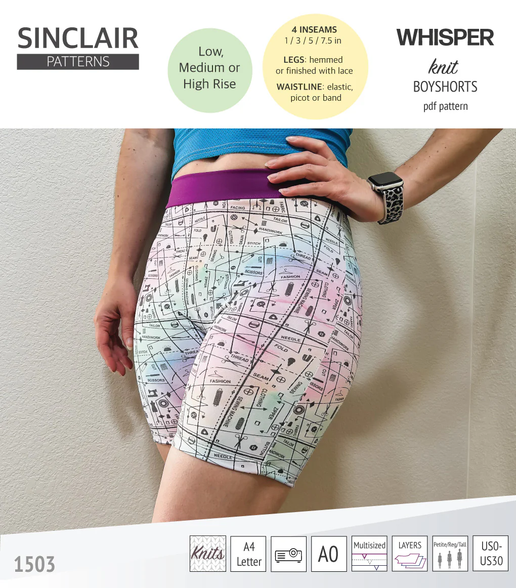 Whisper no front seam boyshorts with various inseams (PDF) - Image 24