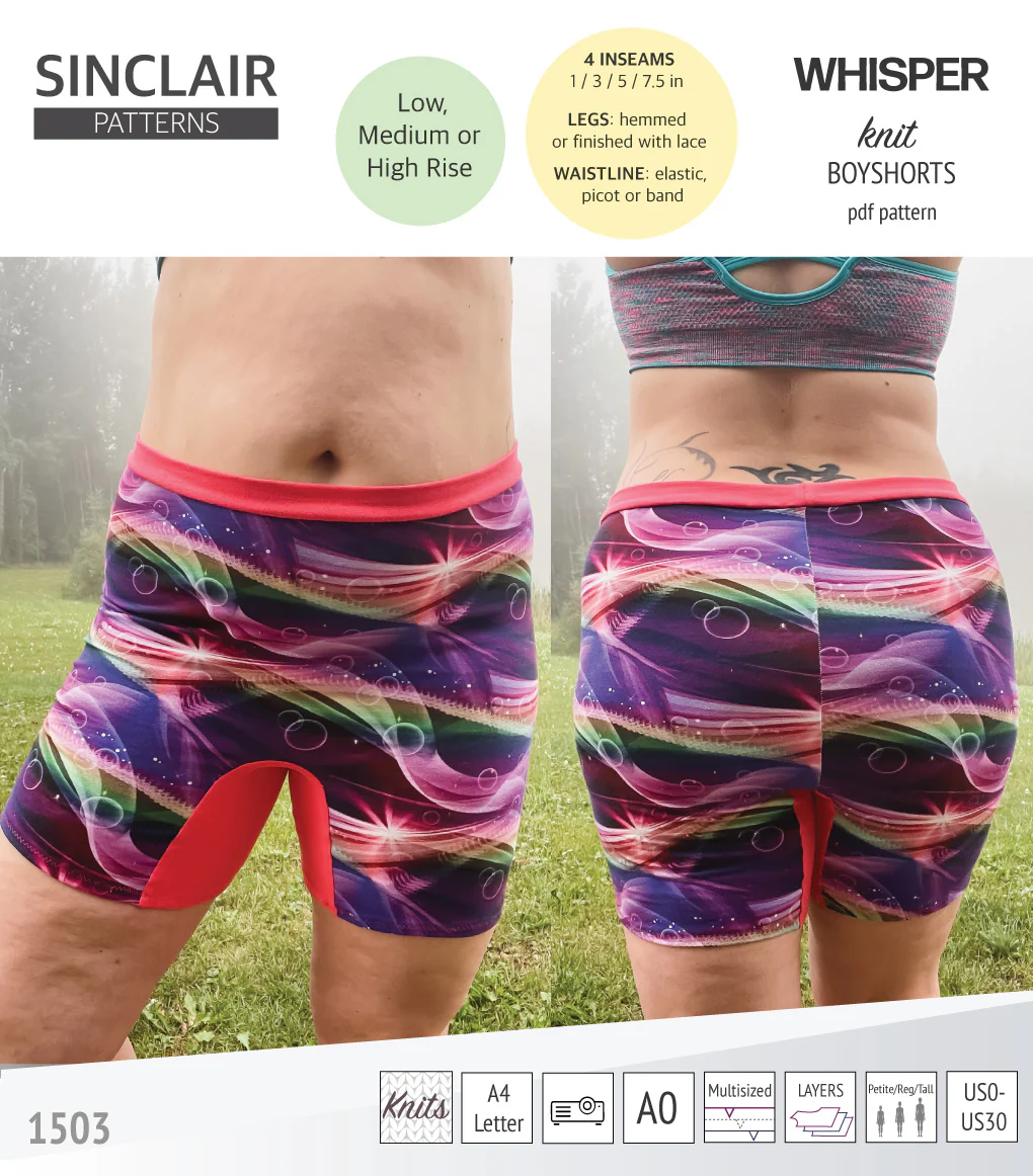 Whisper no front seam boyshorts with various inseams (PDF) - Image 25