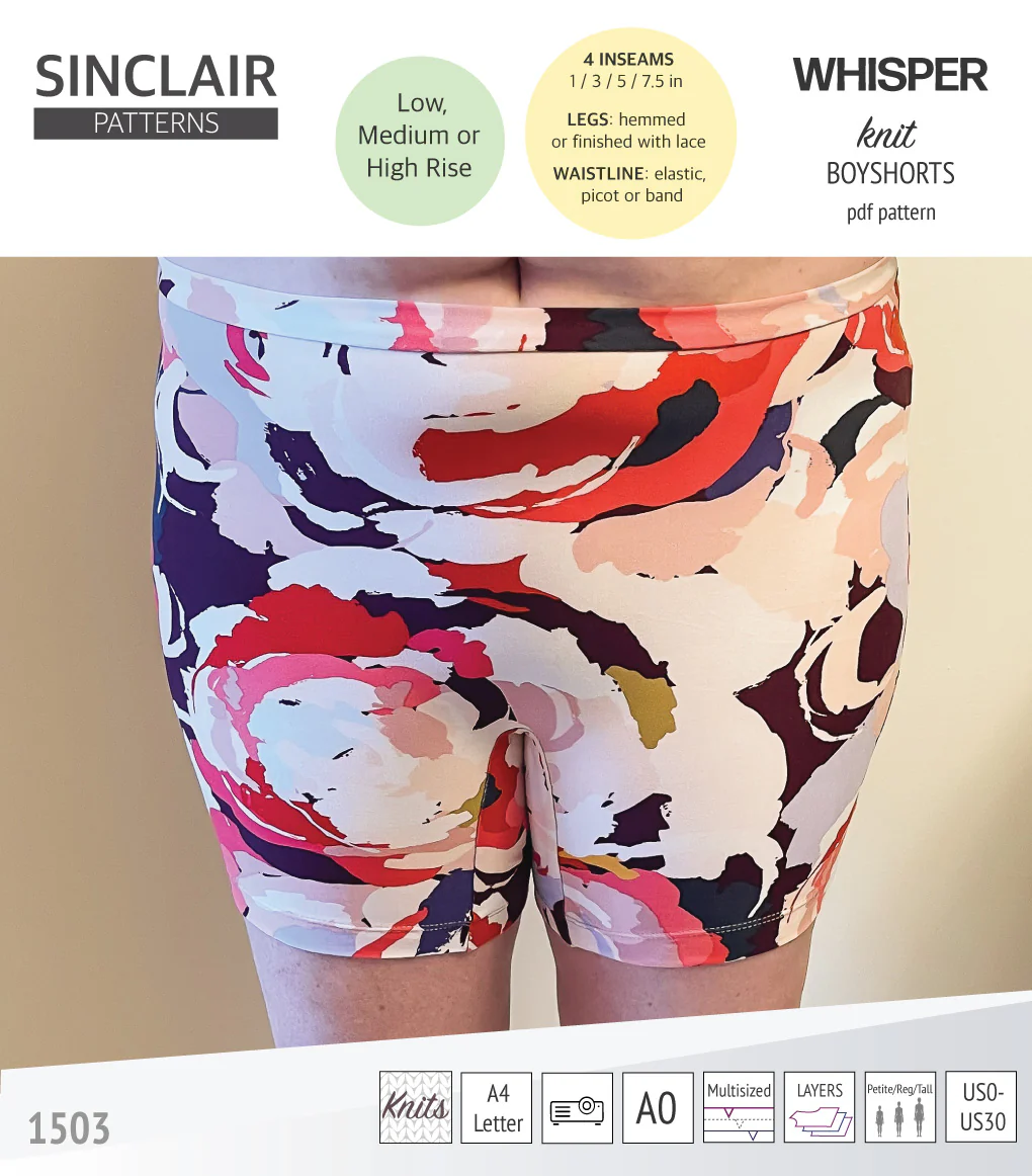 Whisper no front seam boyshorts with various inseams (PDF) - Image 26