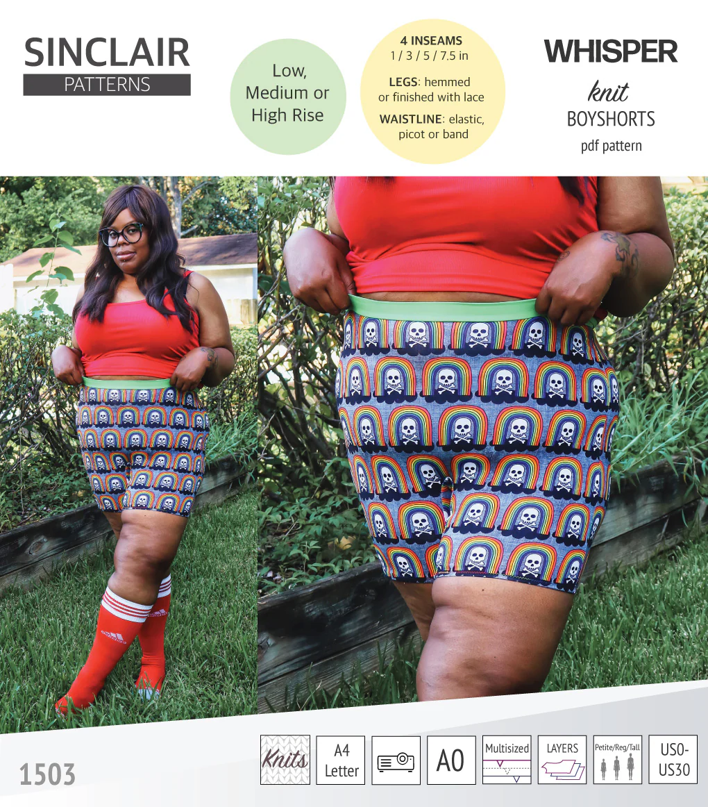 Whisper no front seam boyshorts with various inseams (PDF) - Image 27