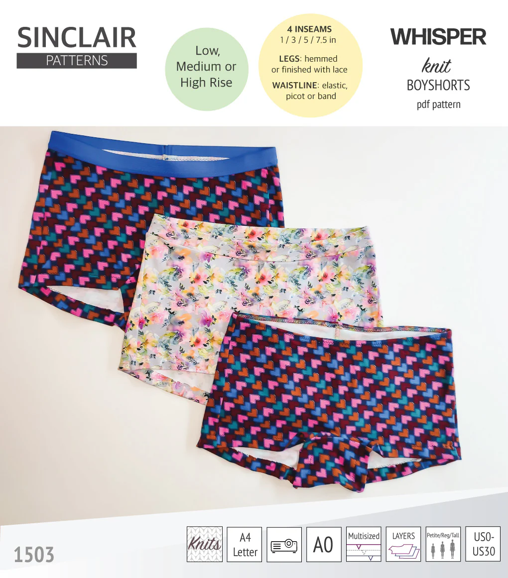 Whisper no front seam boyshorts with various inseams (PDF) - Image 30