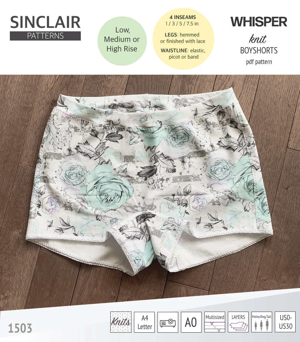 Whisper no front seam boyshorts with various inseams (PDF) - Image 31
