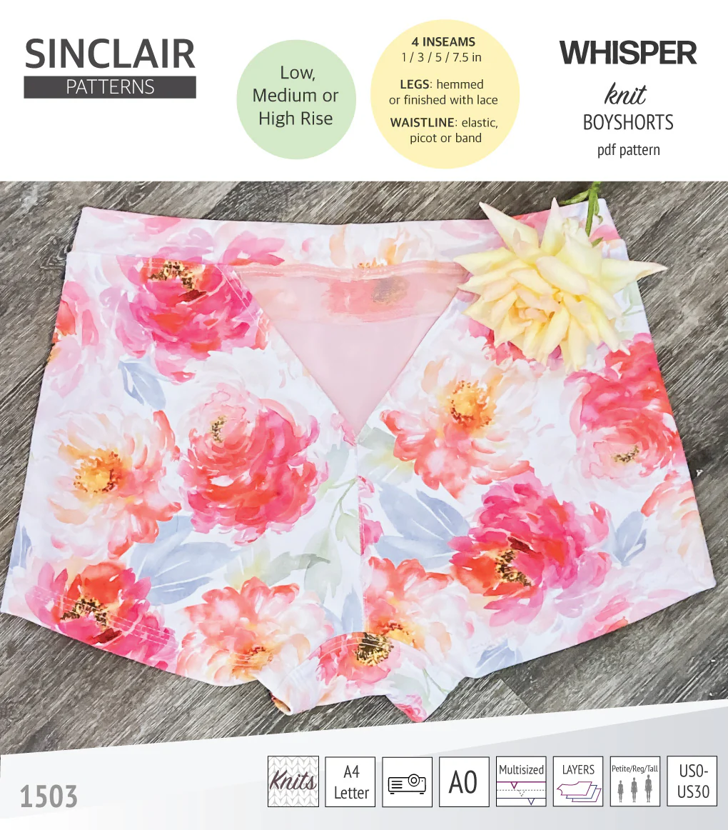 Whisper no front seam boyshorts with various inseams (PDF) - Image 32