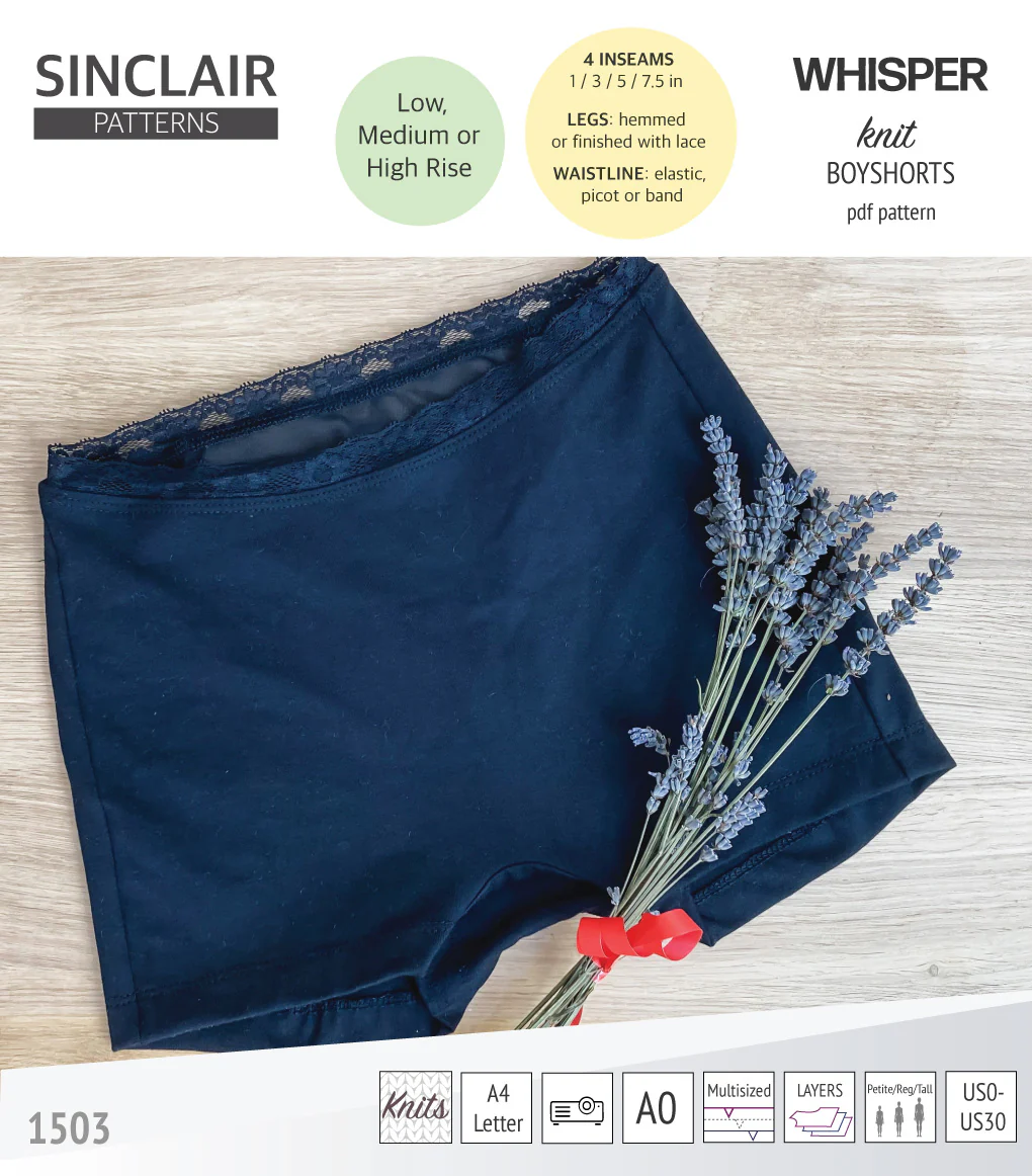 Whisper no front seam boyshorts with various inseams (PDF) - Image 6