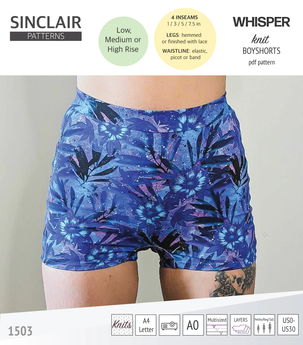 Whisper no front seam boyshorts with various inseams (PDF) - Image 7