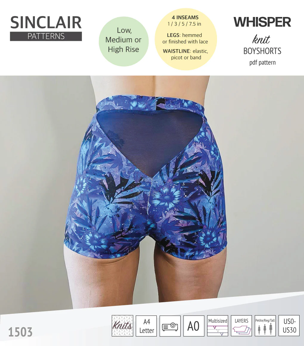 Whisper no front seam boyshorts with various inseams (PDF) - Image 8