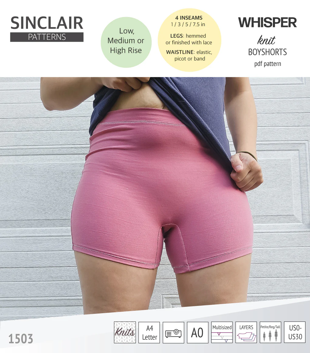 Whisper no front seam boyshorts with various inseams (PDF) - Image 9